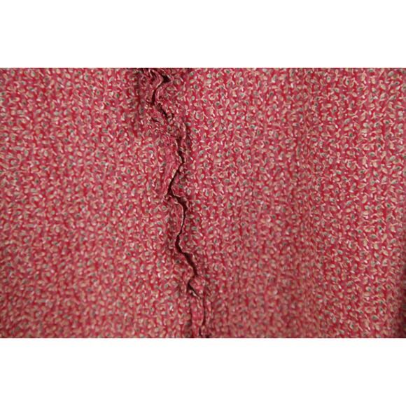 Harris Wilson Medium Top Red Ruffle Dainty Floral Prairie Cottagecore Western - Picture 4 of 9